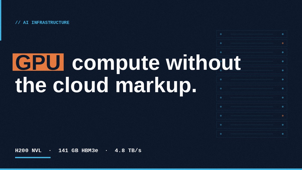 NVIDIA H200 NVL GPU bare metal server infrastructure